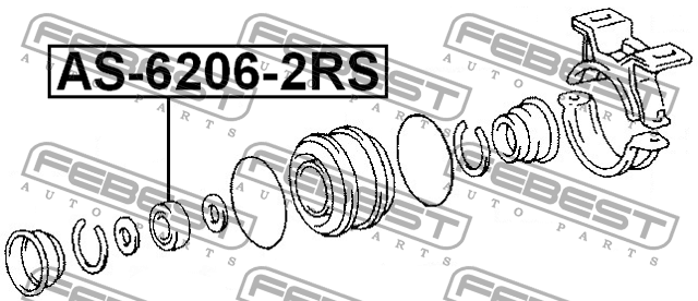 Chevrolet Epica 2.0МКПП/ Spectra подшипник подвесной промежуточного вала AS-6206-2RS FEBEST