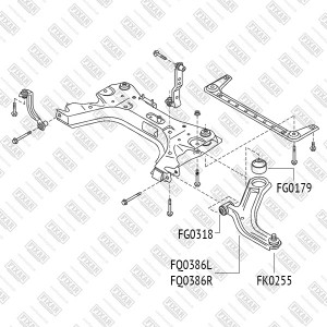Nissan Note, Micra, Tiida с\блок передний (маленький) переднего рычага FG0318 FIXAR