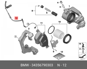 BMW X3 F25 датчик износа передних тормозных колодок для 34106859182 34 35 6 790 303 BMW