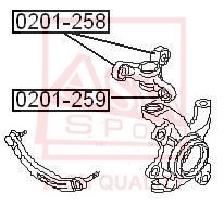 Nissan Primera p12 САЙЛЕНБЛОК ПОВОРОТНОГО КУЛАКА 0201-258 ASVA