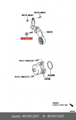Toyota болт крепления ролика 90105-12297 TOYOTA