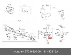 Hyundai ролик натяж. ремня агрегатов ручейковый 572163A000 HYUNDAI KIA