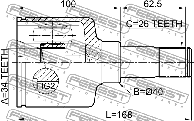 Ford Mondeo 3 ШРУС внутренний левый 2111-GE30MTLH FEBEST
