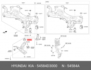 ВТУЛКА УПОРНОГО РЫЧАГА ПОДВЕСКИ (САЙЛЕНТБЛОК MM) 54584D3000 HYUNDAI KIA