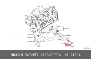 Nissan кольцо уплотнительное масляного радиатора 21334-30F0A NISSAN INFINITI