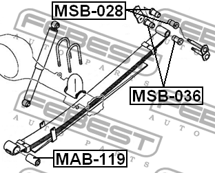MMC L200 05- с/блок задней рессоры MAB-119 FEBEST