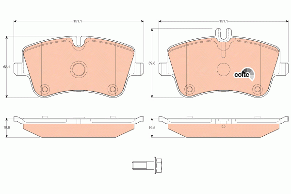 MB 203 колодки тормозные передние GDB1413 TRW