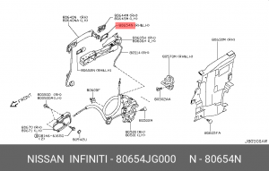 Nissan X-Trail T31 Прокладка ручки передней двери 80654-JG000 NISSAN INFINITI