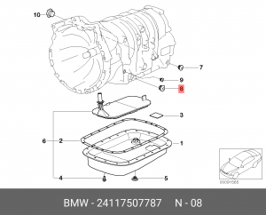 РЕЗЬБОВАЯ ПРОБКА С НАРУЖ ШЕСТИГРАННИКОМ 24 11 7 507 787 BMW