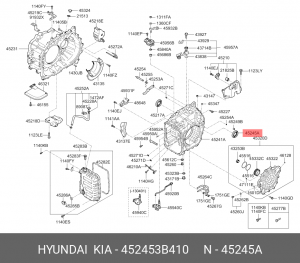 Kia Cerato 08-12 2.0б/Ceed 12-/IX35 2WD АКПП Сальник привода левый 452453B410 HYUNDAI KIA
