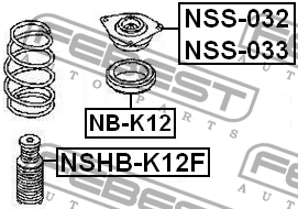 Nissan Serena Подшипник опорный переднего амортизатора NBK12 FEBEST