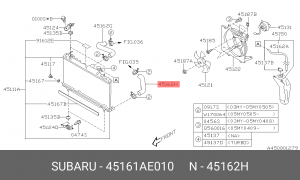 Патрубок радиатора \ HOSE RAD OUT 45161AE010 SUBARU