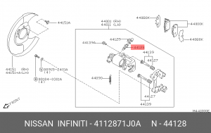 Nissan штуцер прокачки заднего тормоза 41128-71J0A NISSAN INFINITI