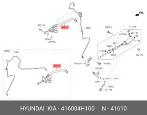 Hyundai GrandStarex/H1 07- Главный цилиндр сцепления 416004H100 HYUNDAI KIA