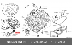Nissan Teana фильтр вариатора картридж в теплообменник 31726-28X0A NISSAN INFINITI