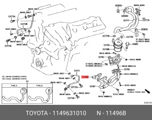 Toyota-Lexus прокладка 11496-31010 TOYOTA