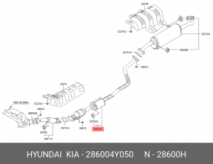 Hyundai Solaris / Kia Rio 11-17 резонатор 286004Y050 HYUNDAI KIA