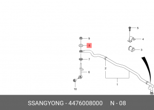 SS Kyron/Actyon 04-09/Rexton резинка для стойки стаб 44760-08000 SSANG YONG