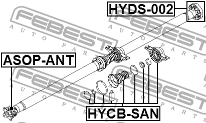 Hyundai SantaFe 2,7 06-10 Подшипник подвесной кардана HYCB-SAN FEBEST