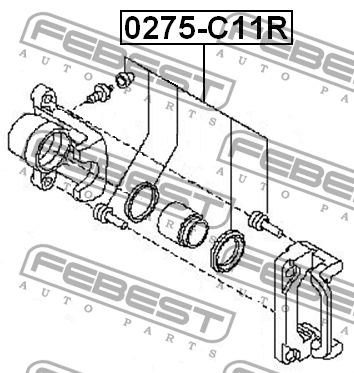 Nissan Qashqai J10, Teana J32, Tiida C11, X-Trail T31 р/к заднего суппорта 0275-C11R FEBEST
