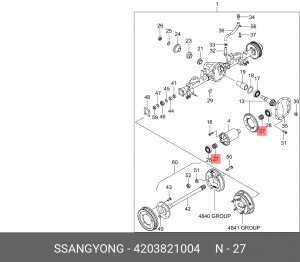 ШАЙБА РЕГУЛИРОВОЧНАЯ ДИФФЕРЕНЦИАЛА 0.03 42038210 4203821004 SSANG YONG