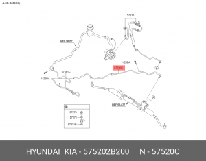 Hyundai Santa Fe  2.2 D шланг гура 2010-2012 575202B200 HYUNDAI KIA
