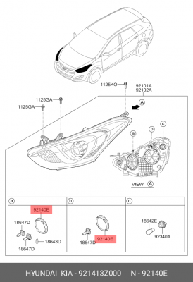 Hyundai I30 Крышка фары 921413Z000 HYUNDAI KIA