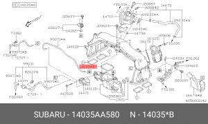 Subaru Прокладка впускного коллектора 14035AA580 SUBARU