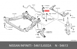 Nissan X-Trail (T31), Qashqai J10, J11 RUSMAKE 2015- втулка переднего стабилизат 54613-JG02A NISSAN INFINITI