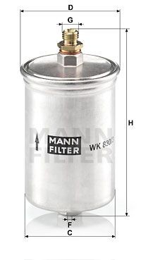 MB W124 фильтр топливный на резьбе WK 830-3 MANN FILTER