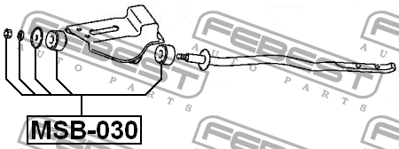 Втулки на реактивные тяги  MITSUBISHI PAJERO PININ/IO H61W-H77W 1999-2005 MSB-030 FEBEST