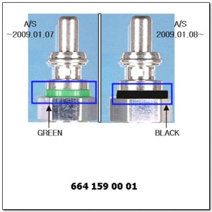 SS 2,0-2,7 Cвеча накаливания (зеленый-черный 11v) 6641590001 SSANG YONG