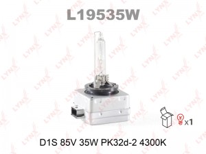 D1S 85V-35W(PK32D-2) Лампа газоразрядная (карт.уп.) L19535W LYNXAUTO