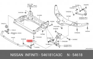 Infinyty FX37 стойка стабилизатора передняя правая 54618-1CA3C NISSAN INFINITI