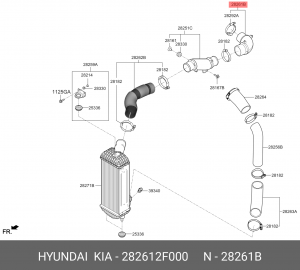 Hyundai ix35 патрубок интеркулера 282612F000 HYUNDAI KIA