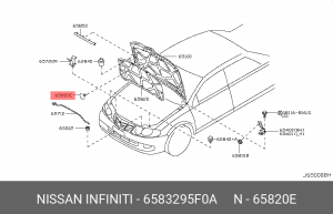 Nissan Almera Classic Клипса крепления утеплителя капота 65832-95F0A NISSAN INFINITI