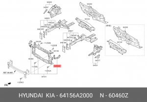 Kia Ceed 12 - кронштейнт бампера левый 64156A2000 HYUNDAI KIA
