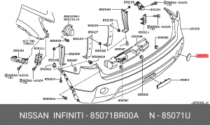 Nissan Qashqai J10E 10-13 - заглушка буксировочного крюка 85071-BR00A NISSAN INFINITI