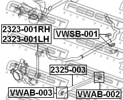 VW touareg q7 втулка заднего стабилизатора VWSB-001 FEBEST