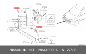 Nissan X-Trail T30 форсунка омывателя фар 28641-EQ00A NISSAN INFINITI