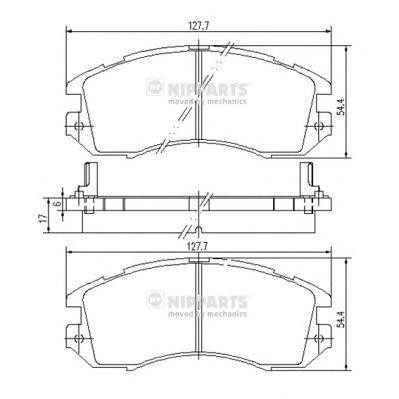 SUBARU Impreza 1,6-2,0 93- ,Legacy 1,8-2,2 89-98 колодки передние J3607005 H B JAKOPARTS NIPPARTS