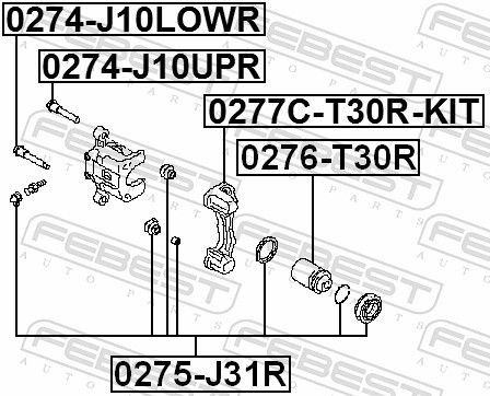 Nissan Qashqai J10, Teana J32, Tiida C11, X-Trail T30/T31 направляющаяя заднего  0274-J10LOWR FEBEST