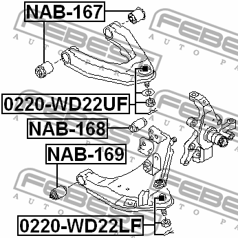 Nissan NP300 с/б верхнего рычага NAB-167 FEBEST