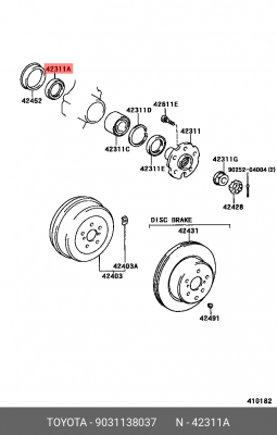Toyota сальник задней ступицы 90311-38037 TOYOTA