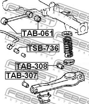 Daihatsu Terios Втулка верхняя стойки стабилизатора заднего TSB-736 FEBEST