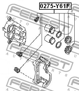 Nissan Patrol ремкомплект переднего суппорта 0275-Y61F FEBEST