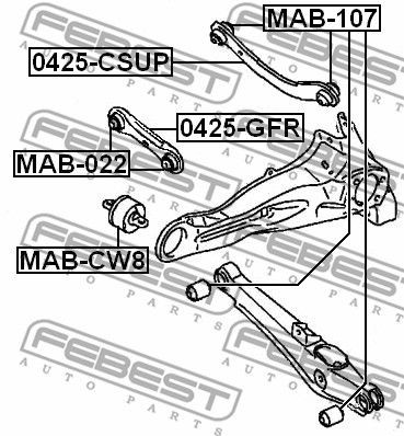 MITSUBISHI Outlander GF рычаг задней подвески вспомогательный 0425-GFR FEBEST
