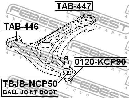 Toyota Yaris Шаровая опора 0120-KCP90 FEBEST