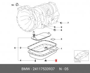 BMW X3 пробка сливного отверстия АКПП 24 11 7 533 937 BMW