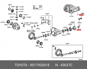 Toyota гайка хвостовика 90179-20018 TOYOTA